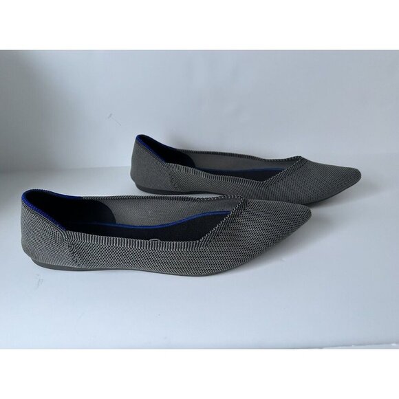 Rothys Womens 10.5 The Point Ballet Flats Shoes Gray Knit Washable Slip On - Picture 3 of 10